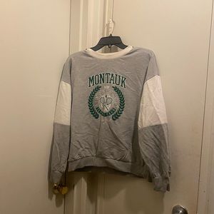 montauk green and gray tennis club sweatshirt